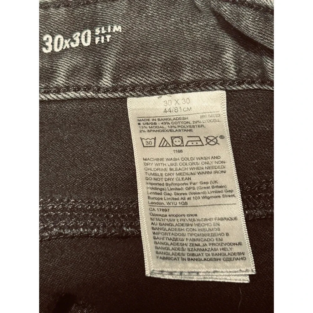 Banana Republic Traveler Slim Fit Jeans Men's 30x30 Stretch Black Denim Pants
